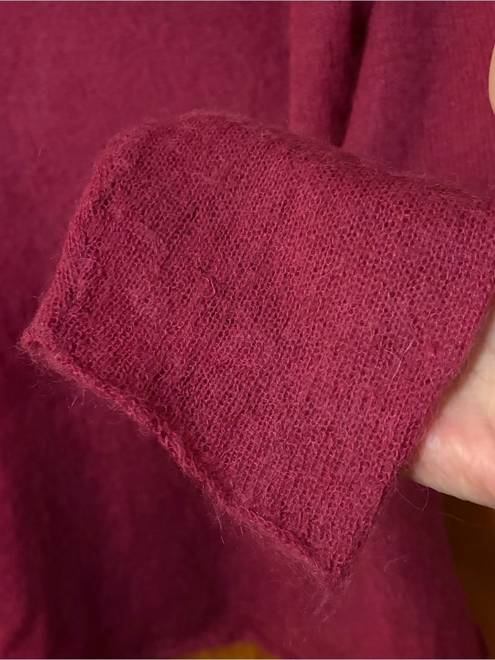 Eileen Fisher Kid Mohair Boxy Sweater Roll Neck Berry Red - Picture 6 of 12